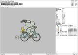 Snoopy Bicycle V2 Embroidery File 6 sizes