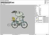 Snoopy Bicycle V2 Embroidery File 6 sizes