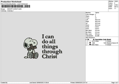 Snoopytext 3006 Embroidery File 6 sizes