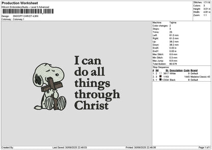 Snoopytext 3006 Embroidery File 6 sizes