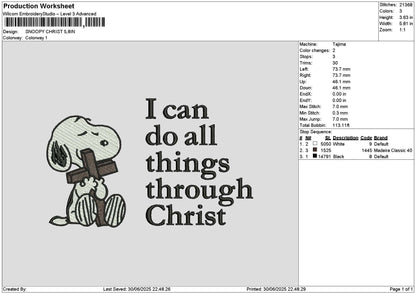 Snoopytext 3006 Embroidery File 6 sizes