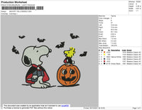 Snoopy Halloween Embroidery File 4 size