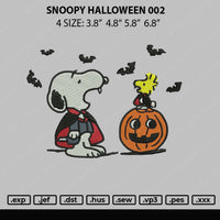 Snoopy Halloween Embroidery File 4 size