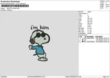 Snoopy Text 0202 Embroidery File 6 sizes