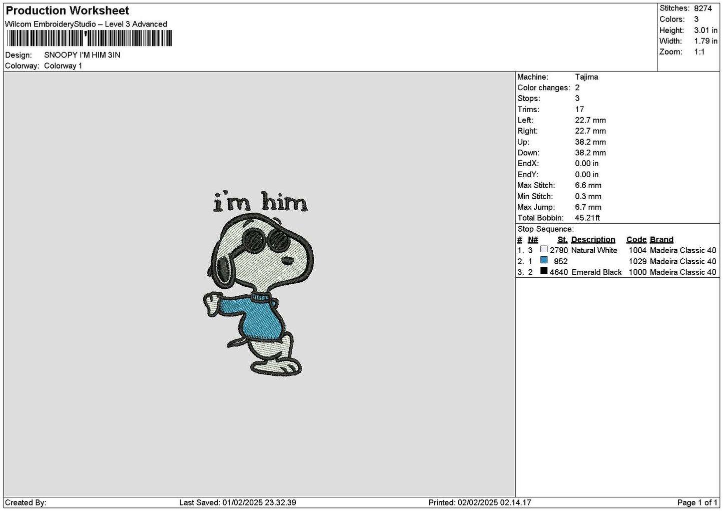 Snoopy Text 0202 Embroidery File 6 sizes