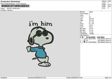 Snoopy Text 0202 Embroidery File 6 sizes