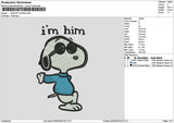 Snoopy Text 0202 Embroidery File 6 sizes