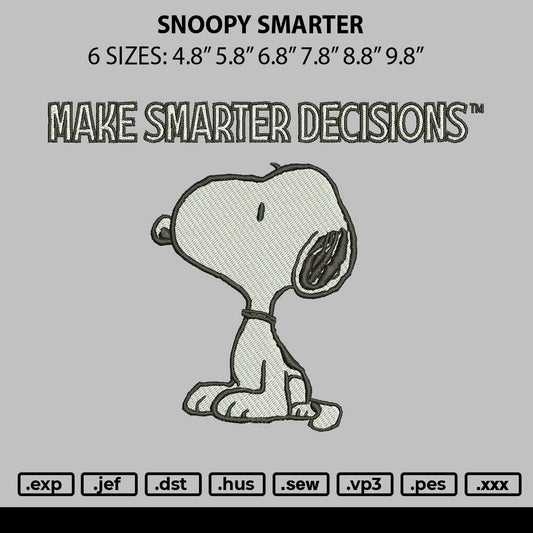 Snoopy Smarter Embroidery File 6 sizes