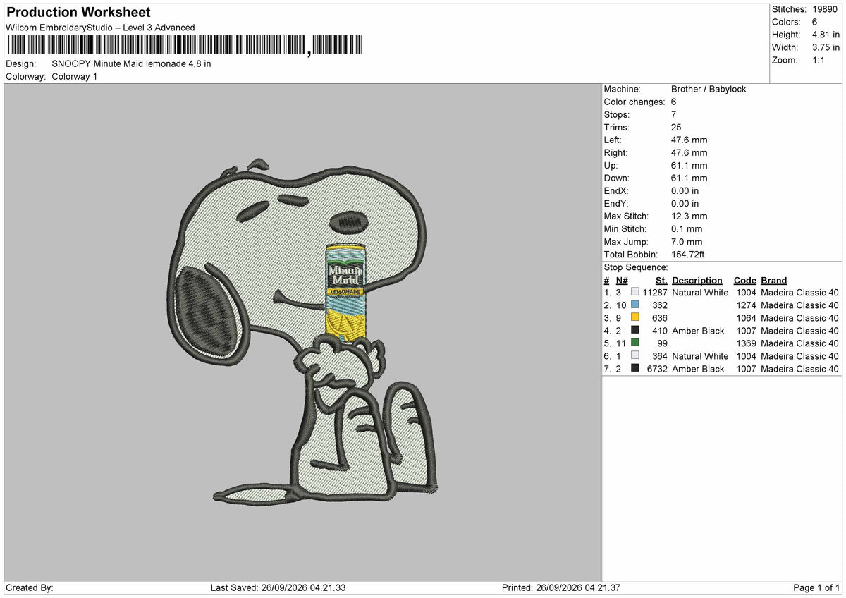 Lemonade Embroidery Machine Design File 6 sizes