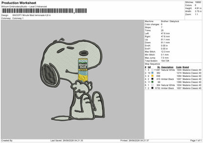 Lemonade Embroidery Machine Design File 6 sizes