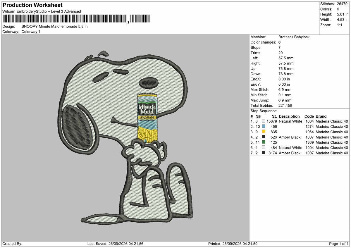 Lemonade Embroidery Machine Design File 6 sizes
