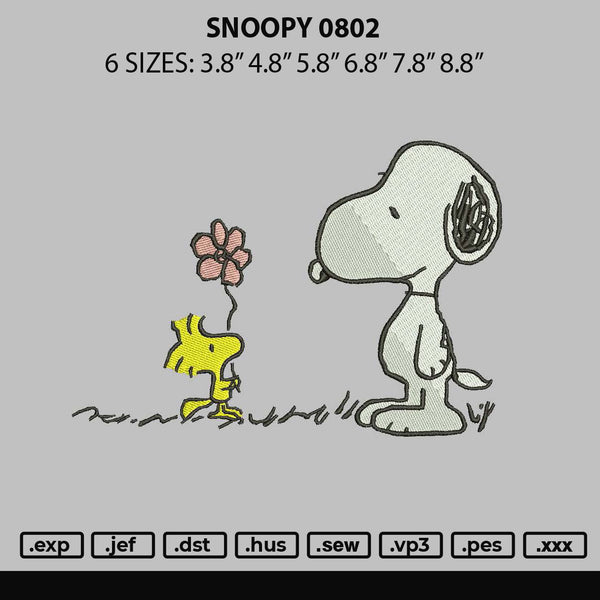 Snoopy 0802 Embroidery File 6 sizes