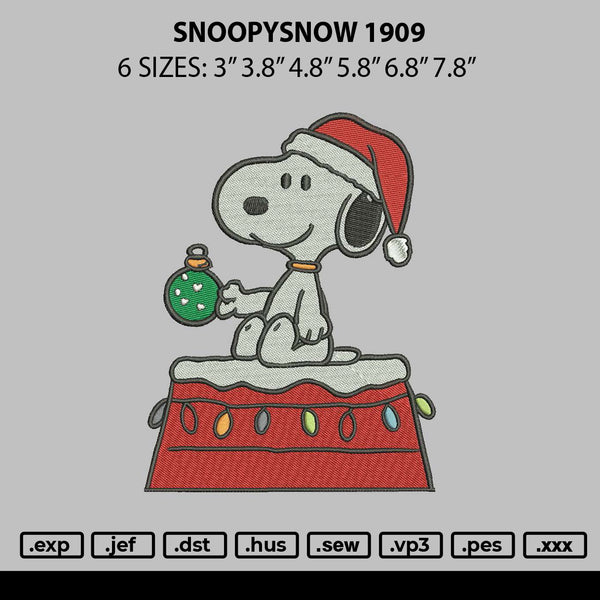 Snoopysnow 1909 Embroidery File 6 sizes