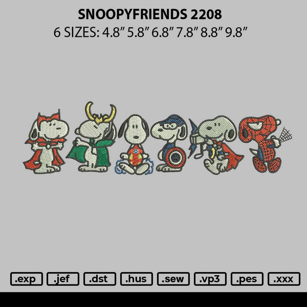 Snoopyfriends 2208 Embroidery File 6 sizes