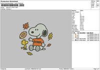Snoppy 1809 Fall Embroidery File 6 sizes