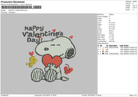 Snoopy Valentine Embroidery File 4 size