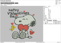 Snoopy Valentine Embroidery File 4 size