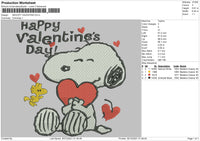 Snoopy Valentine Embroidery File 4 size