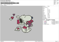 Snoopy Valentine V1 Embroidery File 4 size