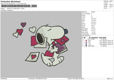 Snoopy Valentine V1 Embroidery File 4 size