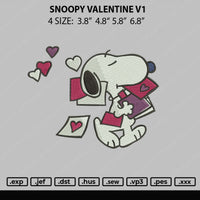 Snoopy Valentine V1 Embroidery File 4 size