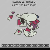 Snoopy Valentine V1 Embroidery File 4 size