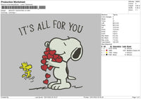 Snoopy Valentine V2 Embroidery File 4 size