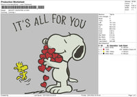 Snoopy Valentine V2 Embroidery File 4 size