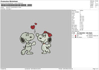 Snoopy Valentine V3 Embroidery File 4 size