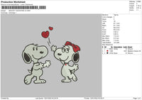Snoopy Valentine V3 Embroidery File 4 size