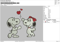 Snoopy Valentine V3 Embroidery File 4 size