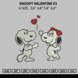 Snoopy Valentine V3 Embroidery File 4 size