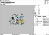 Snoopy Floral 01 Embroidery File 6 sizes