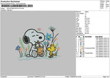 Snoopy Floral 01 Embroidery File 6 sizes