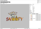 Snoopyautmn Embroidery File 6 sizes