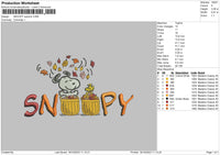 Snoopyautmn Embroidery File 6 sizes