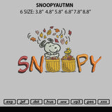 Snoopyautmn Embroidery File 6 sizes