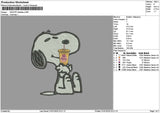 Snoopy Drink Embroidery File 6 sizes