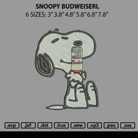 Snoopy Budweiserl Embroidery File 6 sizes