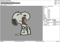 Snoopy Cola Zero Embroidery File 6 sizes