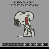 Snoopy Cola Zero Embroidery File 6 sizes