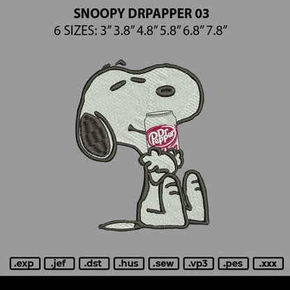 Snoopy Drpapper 03 Embroidery File 6 sizes