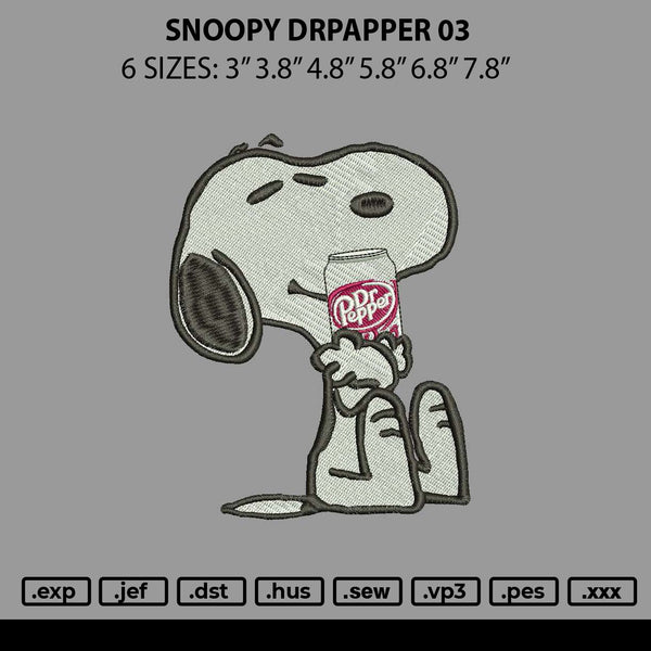 Snoopy Drpapper 03 Embroidery File 6 sizes