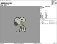 Snoopyice Embroidery File 6 sizes