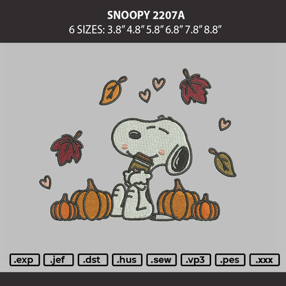 Snoopy 2207a Embroidery Machine Design File 6 sizes