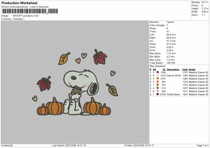 Snoopy 2207a Embroidery Machine Design File 6 sizes