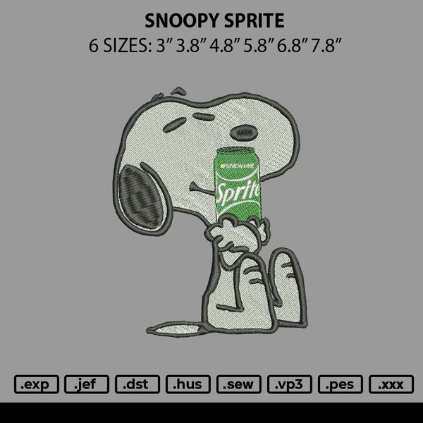 Snoopy Sprite Embroidery File 6 sizes