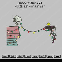 Snoopy Xmas V4 Embrtoidery File 4 size