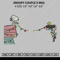 Snoopy Couples  Xmas V4 Embrtoidery File 4 size