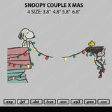 Snoopy Couples  Xmas V4 Embrtoidery File 4 size